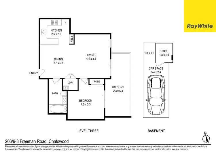 Floorplan of Homely unit listing, 206/6-8 Freeman Road, Chatswood NSW 2067