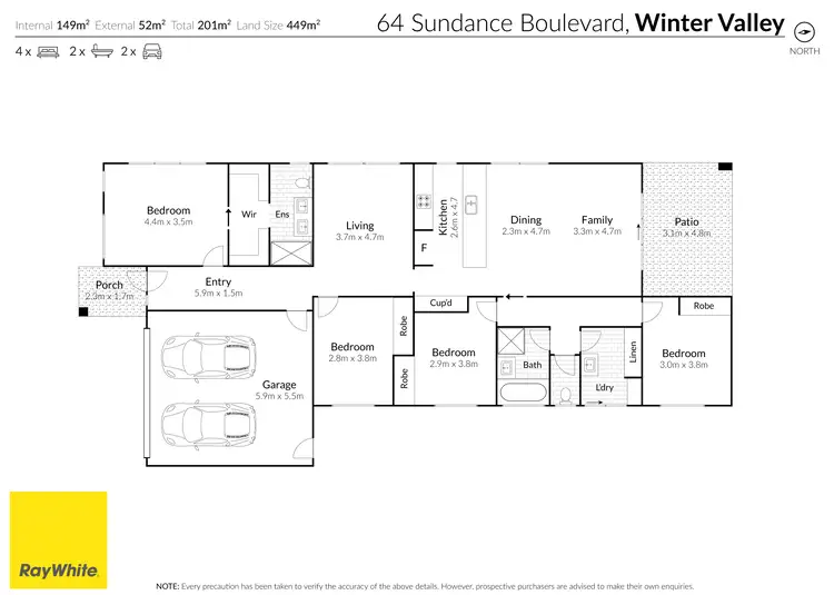 Floorplan of Homely house listing, 64 Sundance Boulevard, Winter Valley VIC 3358