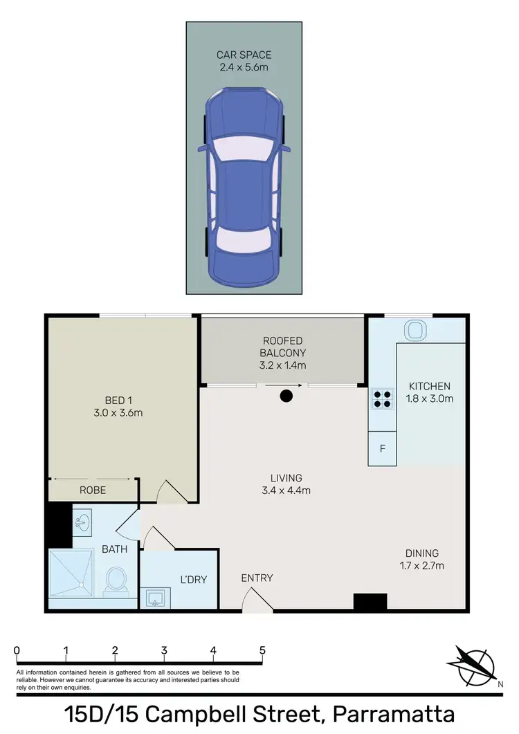 Floorplan of Homely apartment listing, 15D/15 Campbell Street, Parramatta NSW 2150