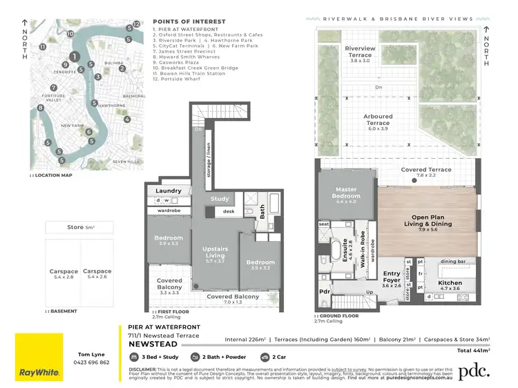 Floorplan of Homely apartment listing, 711/1 Newstead Terrace, Newstead QLD 4006