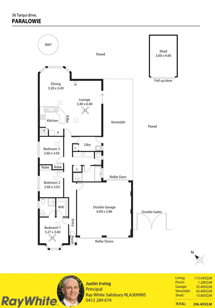 Floorplan of Homely house listing, 56 Tarqui Drive, Paralowie SA 5108