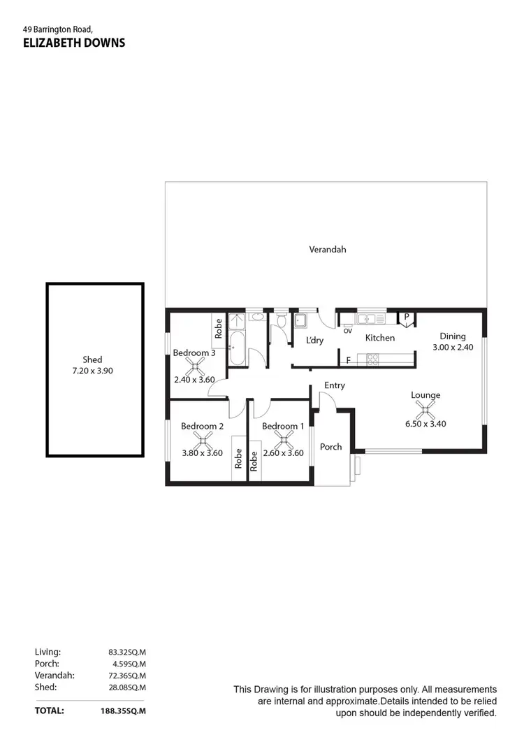 Floorplan of Homely house listing, 49 Barrington Road, Elizabeth Downs SA 5113
