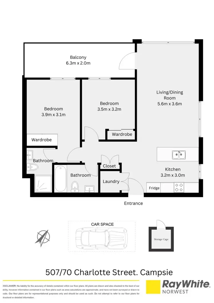 Floorplan of Homely apartment listing, 507/70 Charlotte Street, Campsie NSW 2194