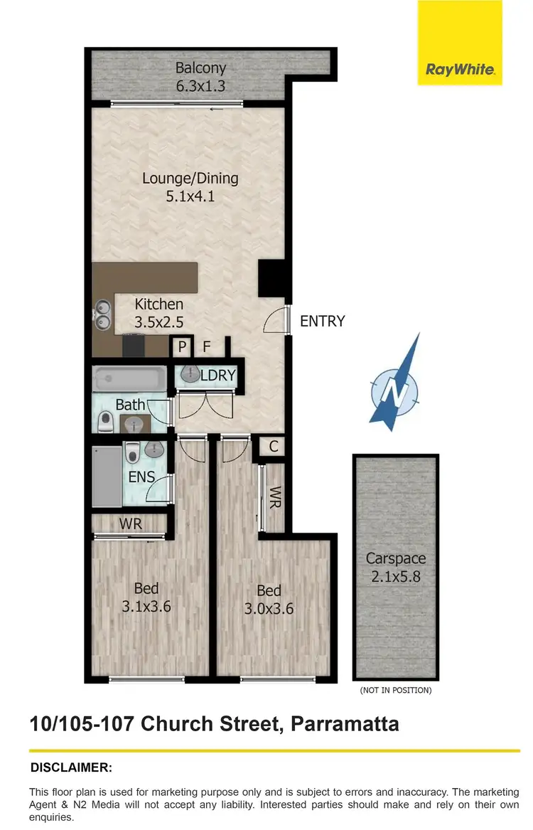 Floorplan of Homely apartment listing, 10/105-107 Church Street, Parramatta NSW 2150