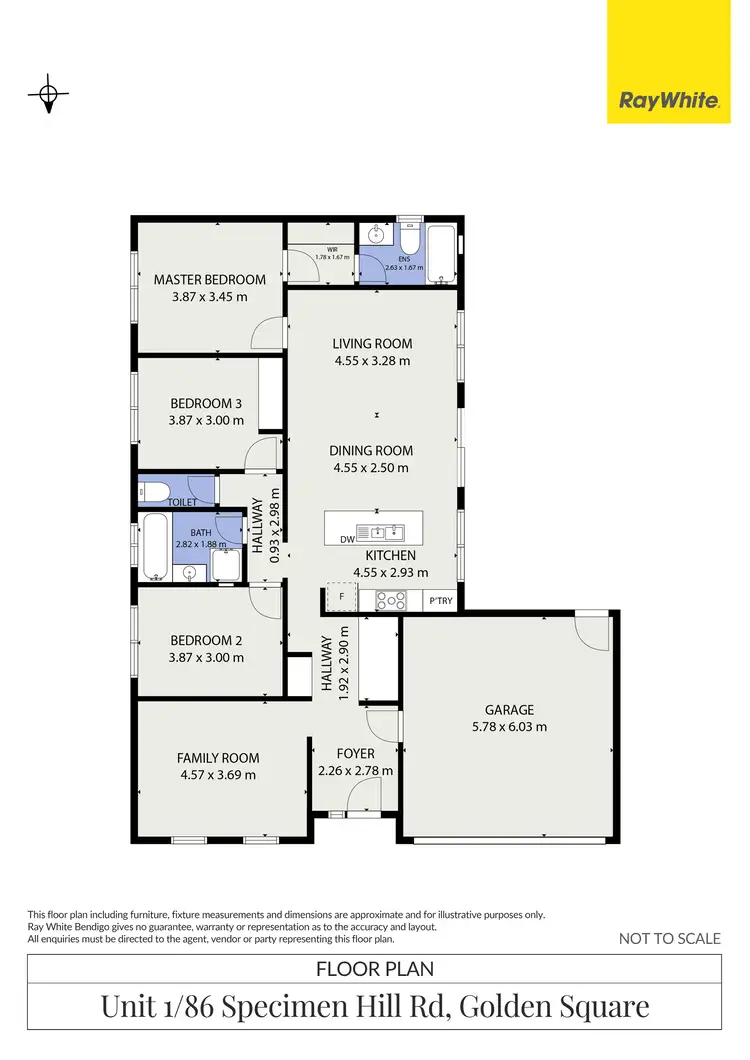 Floorplan of Homely house listing, 1/86 Specimen Hill Road, Golden Square VIC 3555