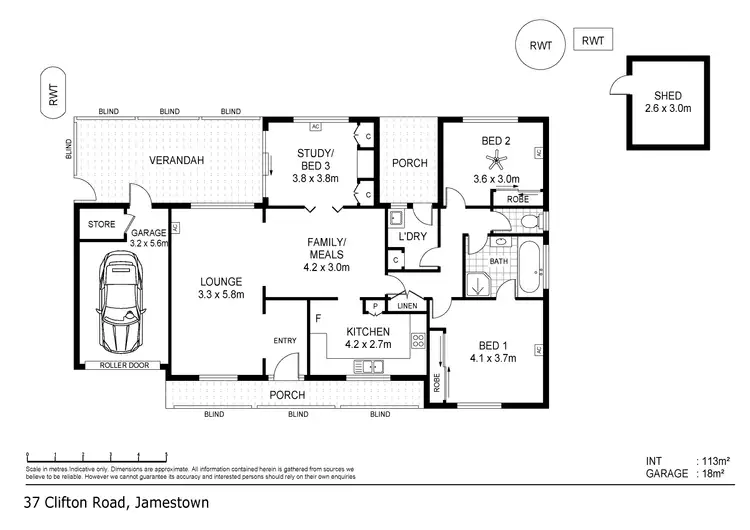 Floorplan of Homely house listing, 37 Clifton Road, Jamestown SA 5491