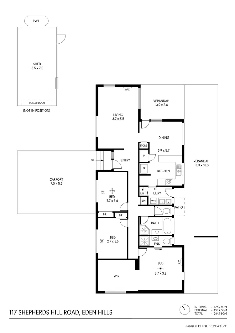 Floorplan of Homely house listing, 117 Shepherds Hill Road, Eden Hills SA 5050