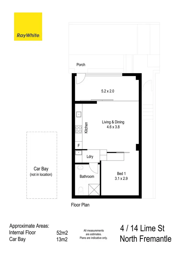 Floorplan of Homely apartment listing, 4/14 Lime Street, North Fremantle WA 6159