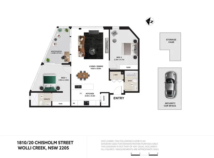 Floorplan of Homely apartment listing, 1810/20 Chisholm Street, Wolli Creek NSW 2205