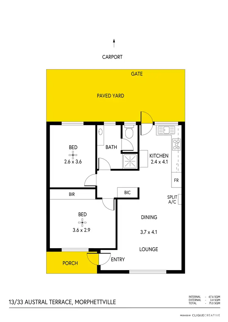 Floorplan of Homely unit listing, 13/33 Austral Terrace, Morphettville SA 5043