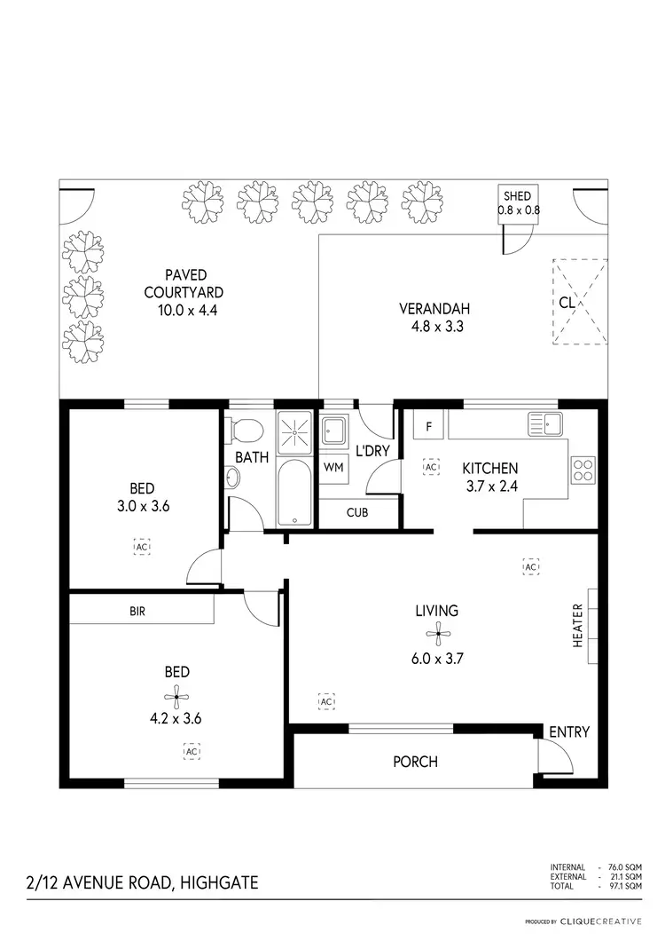 Floorplan of Homely unit listing, 2/12 Avenue Road, Highgate SA 5063