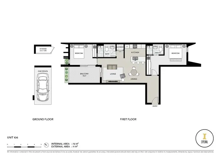 Floorplan of Homely apartment listing, 303/106-108 Brunker Road, Adamstown NSW 2289