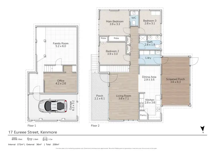Floorplan of Homely house listing, 17 Euree Street, Kenmore QLD 4069
