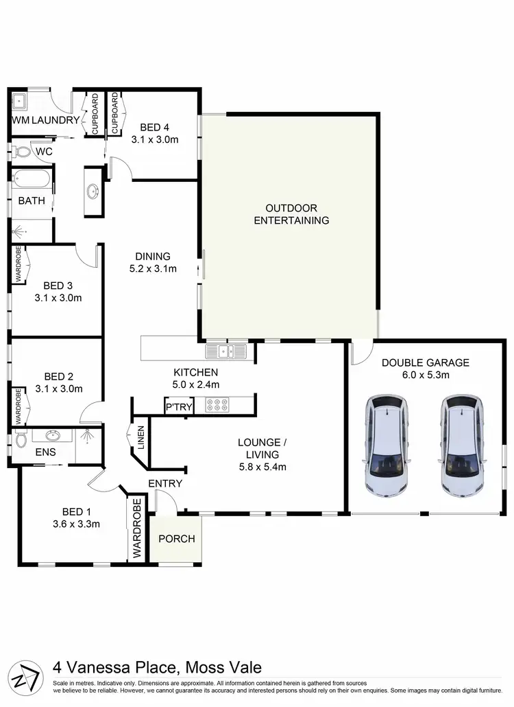 Floorplan of Homely house listing, 4 Vanessa Place, Moss Vale NSW 2577