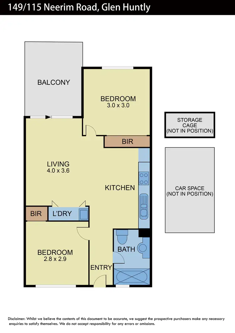 Floorplan of Homely apartment listing, 149/115 Neerim Road, Glen Huntly VIC 3163