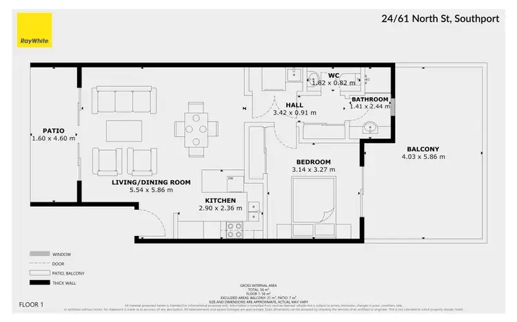 Floorplan of Homely unit listing, 24/61 North Street, Southport QLD 4215