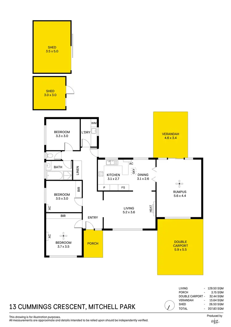 Floorplan of Homely house listing, 13 Cummings Crescent, Mitchell Park SA 5043