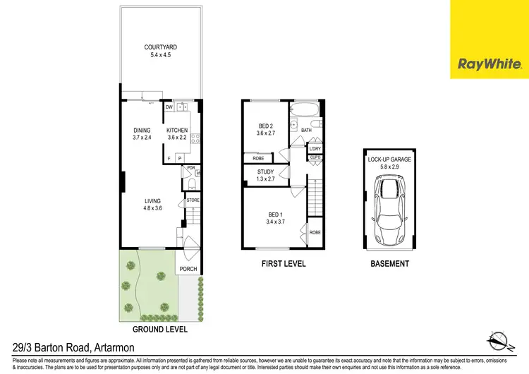 Floorplan of Homely townhouse listing, 29/3 Barton Road, Artarmon NSW 2064