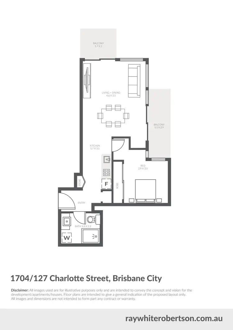 Floorplan of Homely apartment listing, 1704/127 Charlotte Street, Brisbane City QLD 4000