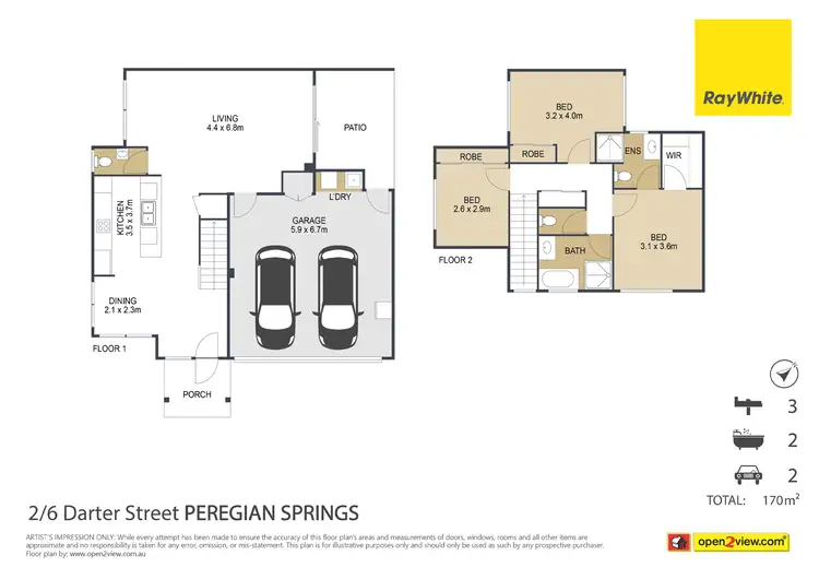 Floorplan of Homely semi-detached listing, 2/6 DARTER Street, Peregian Springs QLD 4573