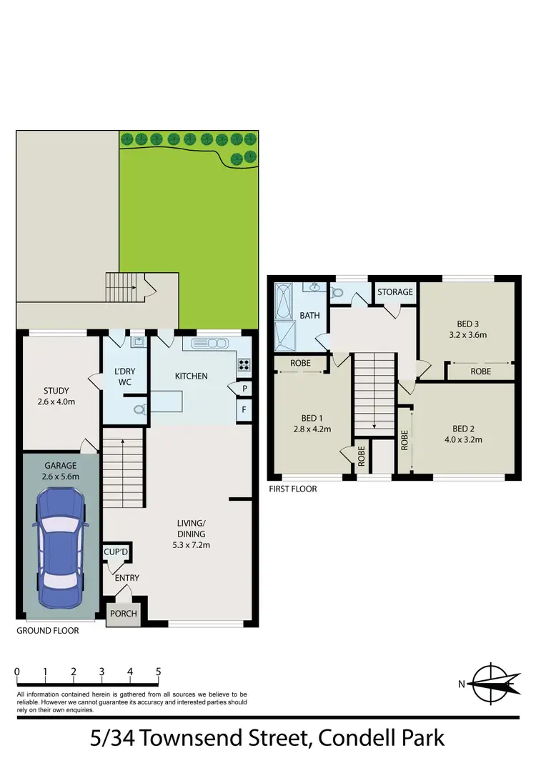 Floorplan of Homely townhouse listing, 5/34 Townsend Street, Condell Park NSW 2200