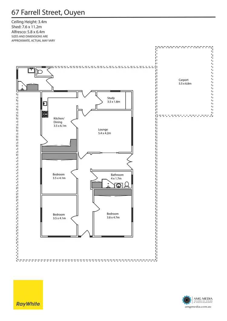 Floorplan of Homely house listing, 67 Farrell Street, Ouyen VIC 3490