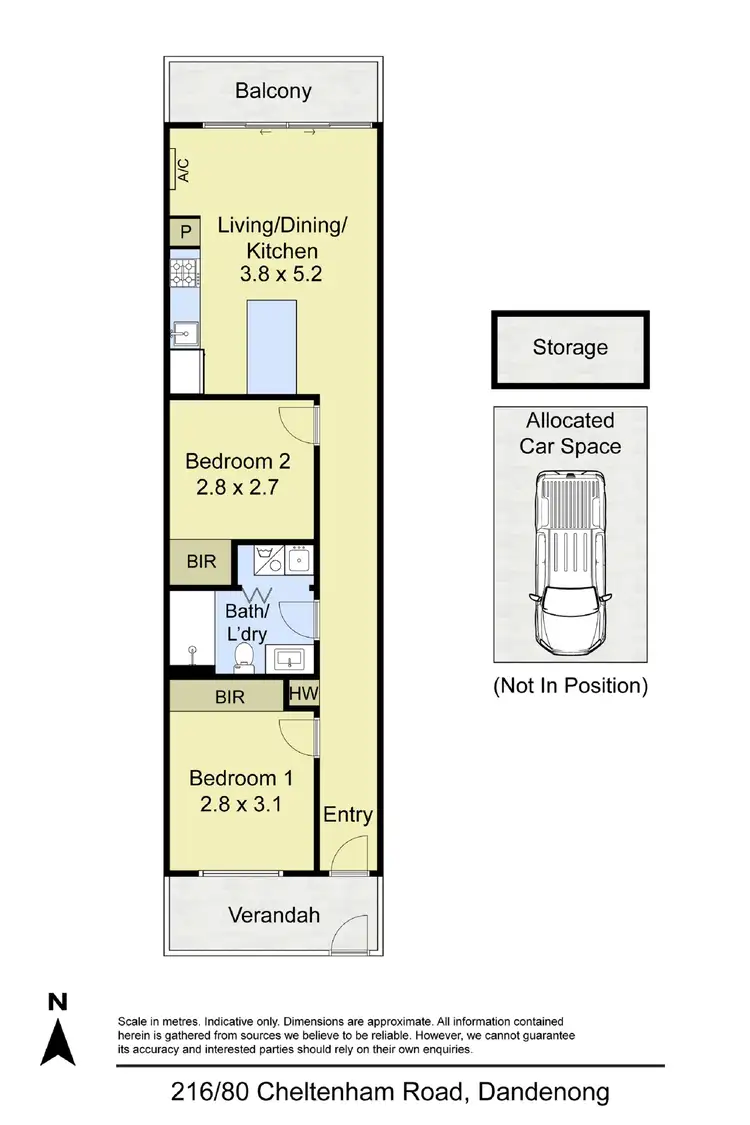 Floorplan of Homely apartment listing, 216/80 Cheltenham Road, Dandenong VIC 3175