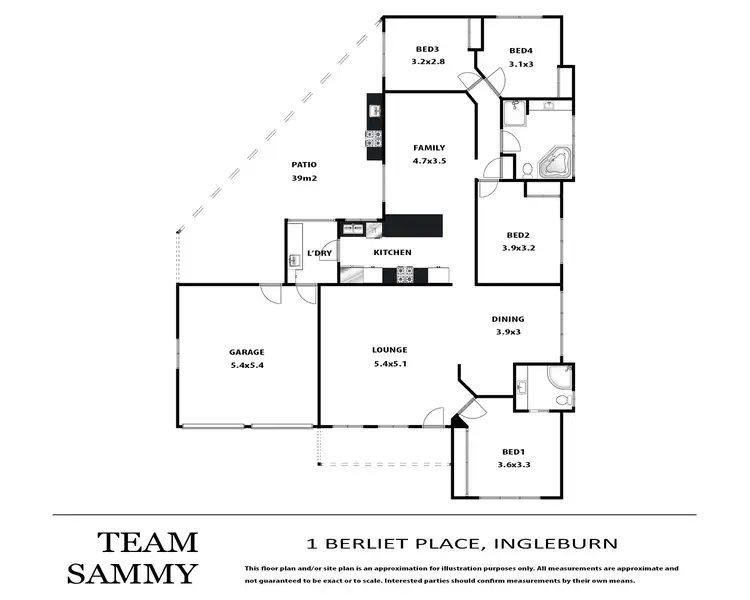 Floorplan of Homely house listing, 1 Berliet Place, Ingleburn NSW 2565