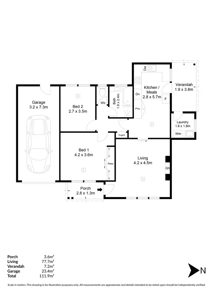 Floorplan of Homely unit listing, 8/7-10 Helen Street, Glenelg North SA 5045