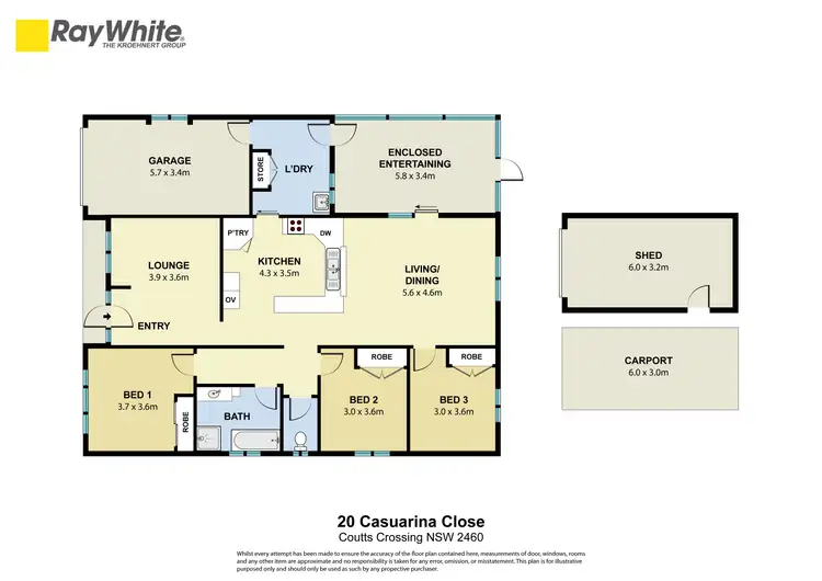 Floorplan of Homely house listing, 20 Casuarina Close, Coutts Crossing NSW 2460