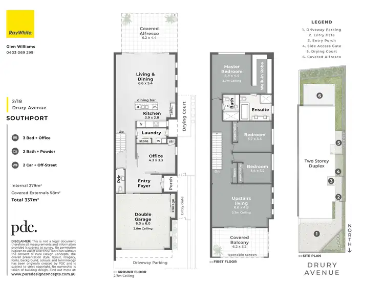 Floorplan of Homely semi-detached listing, 2/18 Drury Avenue, Southport QLD 4215