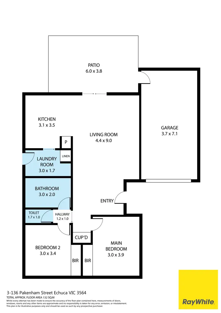 Floorplan of Homely unit listing, 3/136 Pakenham Street, Echuca VIC 3564