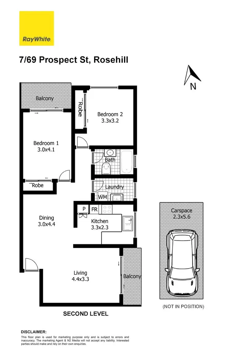 Floorplan of Homely unit listing, 7/69 Prospect Street, Rosehill NSW 2142