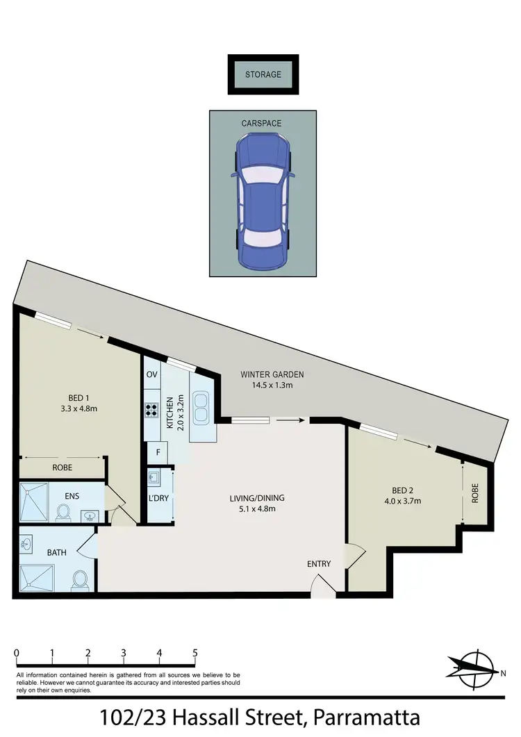 Floorplan of Homely apartment listing, 102/23 Hassall Street, Parramatta NSW 2150