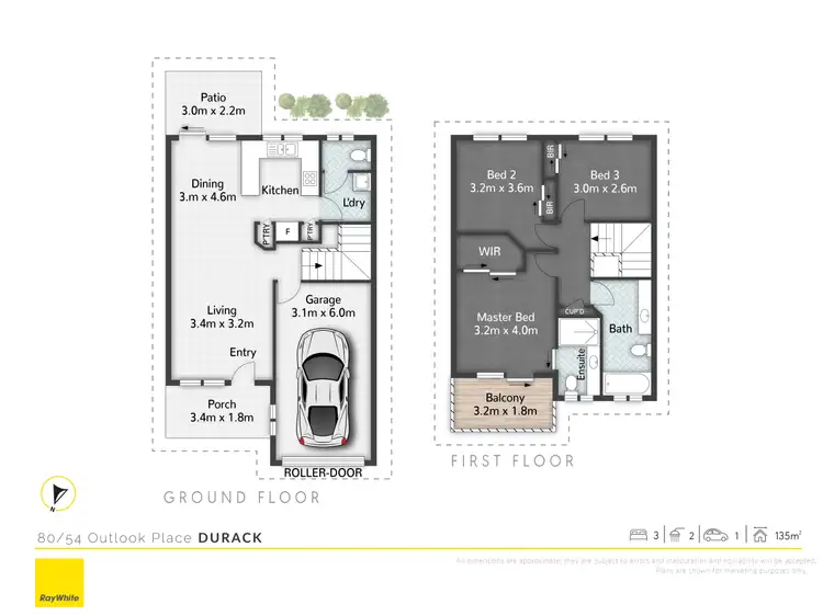 Floorplan of Homely townhouse listing, 80/54 Outlook Place, Durack QLD 4077