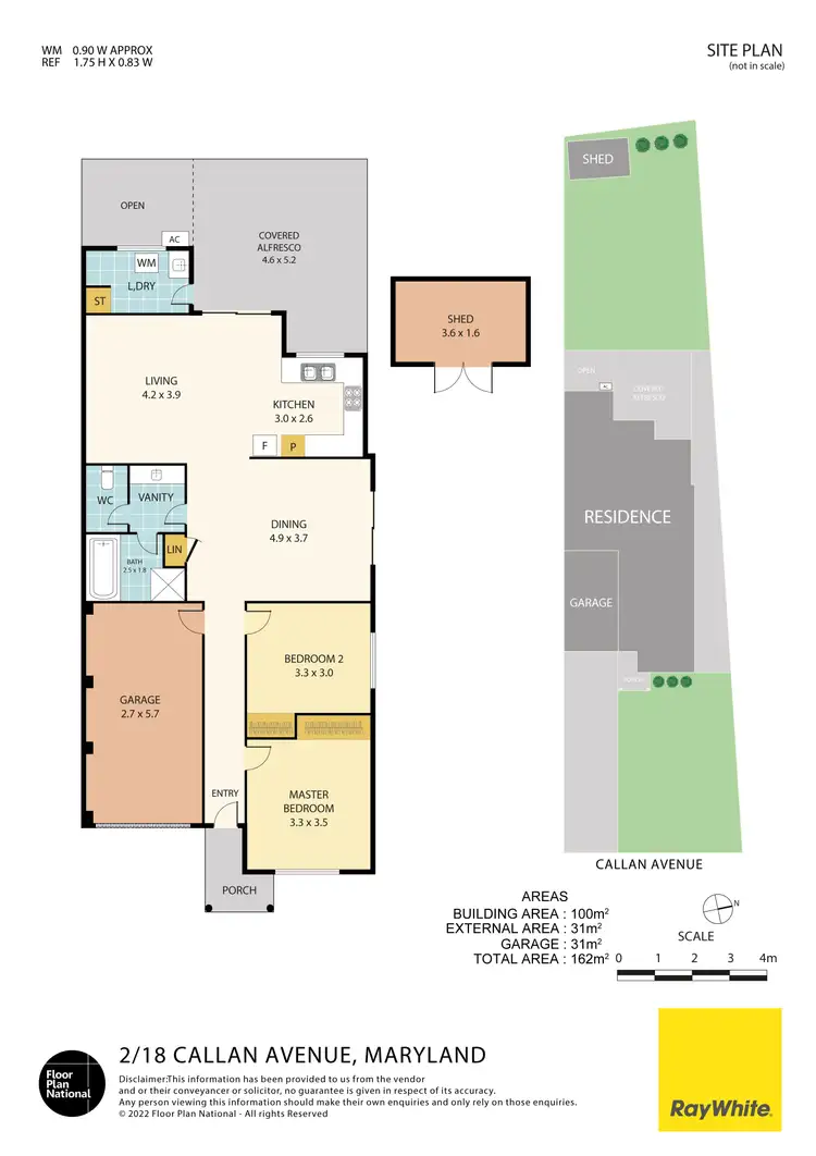 Floorplan of Homely semi-detached listing, 2/18 Callan Avenue, Maryland NSW 2287