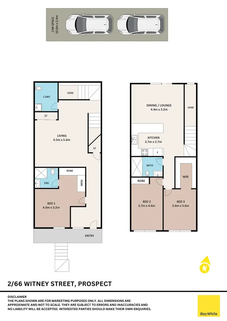 Floorplan of Homely townhouse listing, 2/66 Witney Street, Prospect NSW 2148