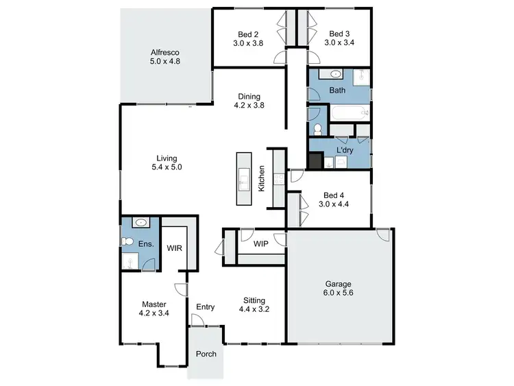 Floorplan of Homely house listing, 14 Trewin Street, Benalla VIC 3672