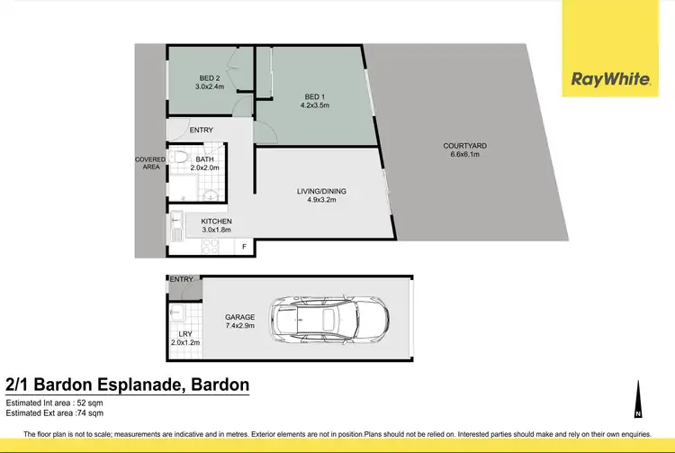 Floorplan of Homely unit listing, 2/1 Bardon Esplanade, Bardon QLD 4065