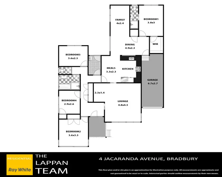 Floorplan of Homely house listing, 4 Jacaranda Avenue, Bradbury NSW 2560
