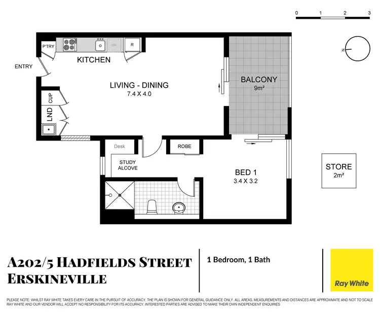 Floorplan of Homely apartment listing, 202A/5 Hadfields Street, Erskineville NSW 2043
