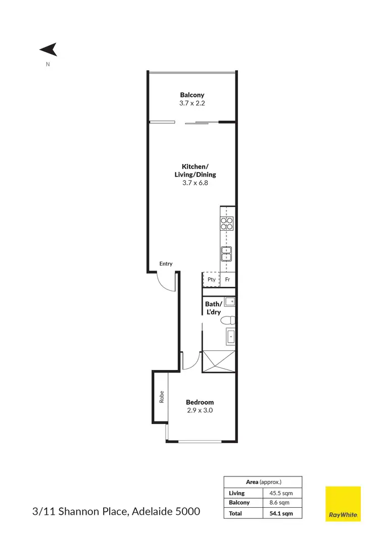 Floorplan of Homely apartment listing, 3/11 Shannon Place, Adelaide SA 5000