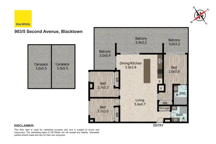 Floorplan of Homely apartment listing, 903/5 Second Avenue, Blacktown NSW 2148