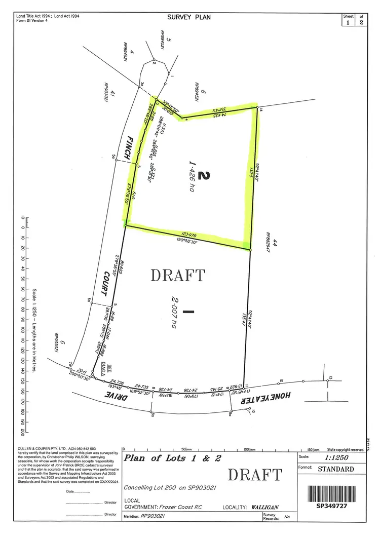 Floorplan of Homely land listing, LOT 2, 20 Finch Court, Walligan QLD 4655
