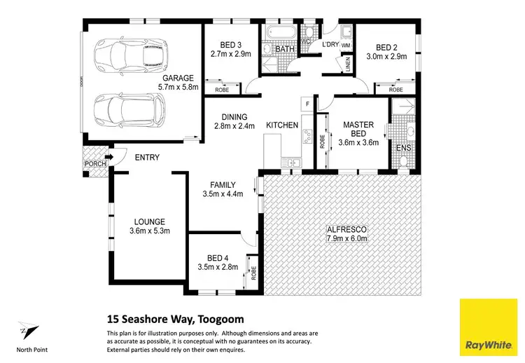 Floorplan of Homely house listing, 15 Seashore Way, Toogoom QLD 4655