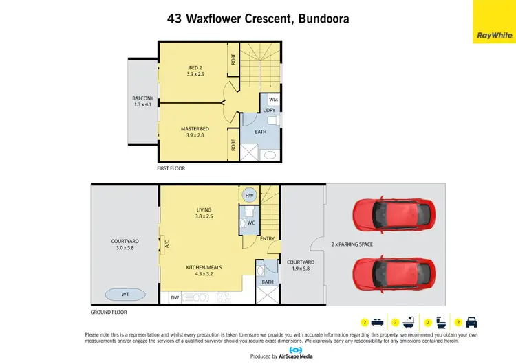 Floorplan of Homely townhouse listing, 43 Waxflower Crescent, Bundoora VIC 3083