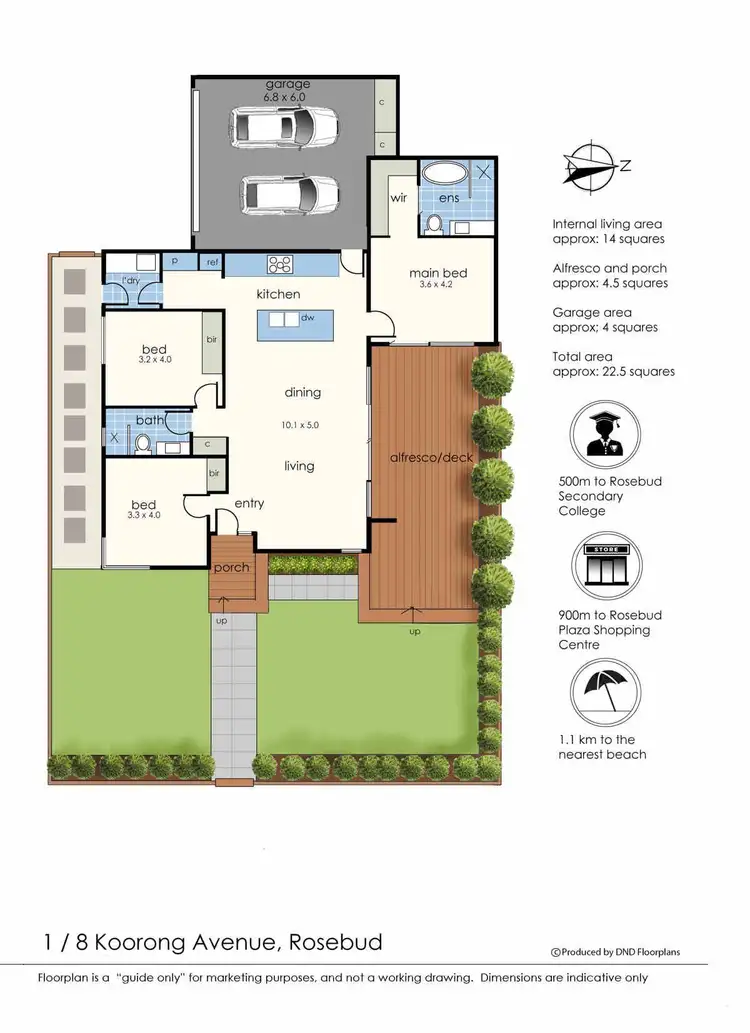 Floorplan of Homely house listing, 1/8 Koorong Avenue, Rosebud VIC 3939