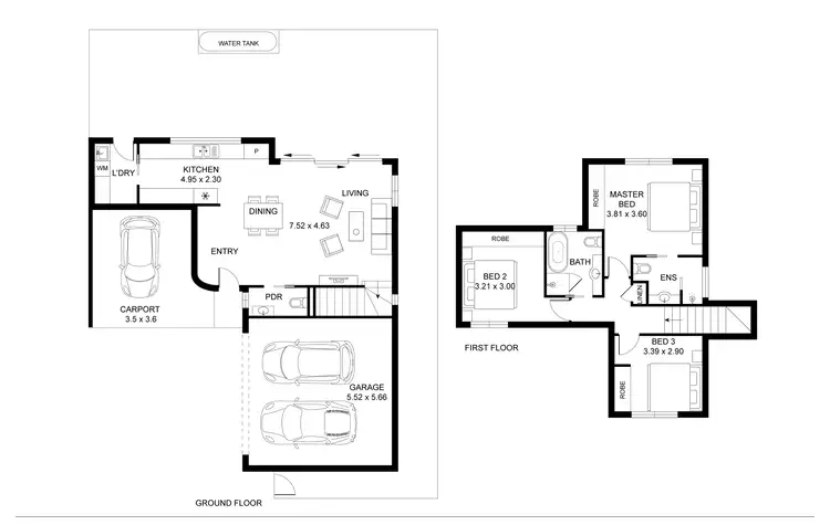 Floorplan of Homely townhouse listing, 1F Sunnyside Crescent, North Richmond NSW 2754