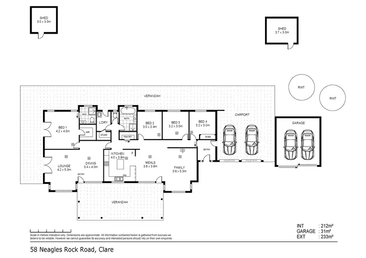 Floorplan of Homely house listing, 58 Neagles Rock Road, Clare SA 5453