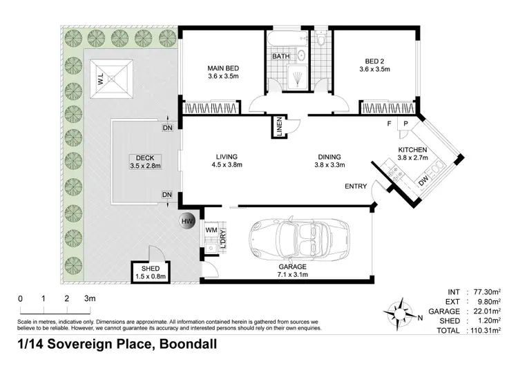 Floorplan of Homely villa listing, 1/14 Sovereign Place, Boondall QLD 4034